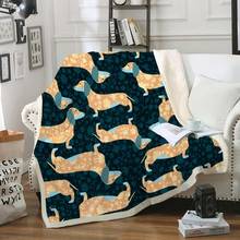 Dachshund Dog Throw Blanket Cartoon Animal Sherpa Fleece Blanket for Kids Fur Throw Plush Blanket for Bed Super Soft teen grils 2024 - buy cheap