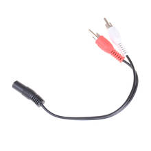 Adaptador rca macho fêmea 3.5mm para 2 machos, cabo de áudio de 1/8 ''e divisor universal, 1 peça 2024 - compre barato