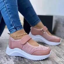 Women's Casual Shoes Solid Women Sneakers Mesh Breathable Women Shoes Sneakers Casual Hook Loop Shoes Thick Bottom Lady Shoes 2024 - buy cheap