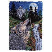 Juegos de aguja de lengüeta con diseño de lobo tapicería de lienzo Kits KitS de costura con aguja de lengüeta para alfombra para adultos/niños decoración de la casa 2024 - compra barato