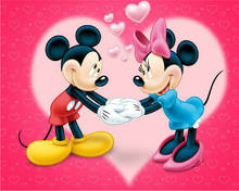 Disney quadrado completo 5d diy pintura diamante "mickey amor casal" bordado ponto de cruz mosaico decoração de casa presente 2024 - compre barato