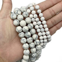 Mktreg pulseira de pedra sintética, contas soltas brancas foscas e redondas de 4/6/8/10/12mm para confecção de joias, faça você mesmo 2024 - compre barato