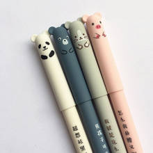 Bolígrafos de Gel borrables con dibujos de animales, bolígrafos Kawaii de 0,35mm, bonitos Panda, cerdo, para la escuela, papelería, regalos para niñas, 4 unids/lote 2024 - compra barato