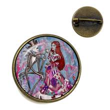20mm/25mm Glass Cabochon Brooches Cartoon Jewelry Nightmare Before Christmas Jack Skellington Halloween Collar Pin For Gift 2024 - buy cheap