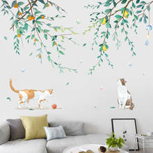 Creative Fresh Wall Sticker Fruit Branch Cat Self-adhesive Living Room Decoration Bedroom Decor Home Decor Wall Decor Stickers 2024 - buy cheap