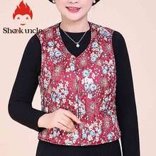 Women Vest Winter Sleeveless Waistcoat 2020 Warm Down Cotton Jacket Elegant Floral pattern Vest Korean Short Cotton Vest Outwear 2024 - buy cheap