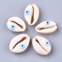 200 pc Cowrie Sea Shell Beads with Enamel, No Hole/Undrilled,LightSkyBlue, 20~25x14~16x5~7mm 2024 - buy cheap