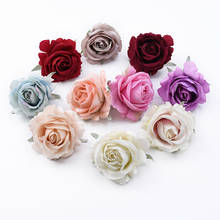 100pcs Wedding Decorative Flowers Wreaths Silk Roses Head Artificial Flowers Wholesale Bridal Accessories Clearance Home Decor 2024 - купить недорого