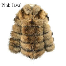 Ppink java qc19118 casaco de pele de guaxinim real casaco de pele natural nova chegada venda quente moda casaco de pele 2024 - compre barato