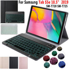 colourful Backlit Bluetooth Keyboard Case For Samsung Galaxy Tab S5e 10.5" T720 T725 Tablet Cover English Russian Keyboard Case 2024 - buy cheap
