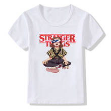 Camiseta de Stranger Things para niños y niñas, camisa con mensaje impreso, Tops blancos informales de verano, camisetas divertidas para niños 2024 - compra barato