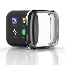 Для Fitbit Versa 2 Чехол для часов гибкий термополиуретановый защитный чехол с гальваническим покрытием и защитой от падения для Fitbit Versa 2 Чехол 2024 - купить недорого