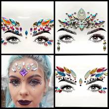 Flash Eye Gems Tattoo Sticker Face Jewelry Decoration Women's Fashion Glitter Eye Temporary Tattoos Eyebrow Forehead For Show 2024 - buy cheap