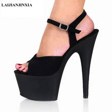 Laijianjinxi novas sandálias de salto alto 17 cm, sapatos de pole dance sapatos de salto alto da moda, sapatos femininos 2024 - compre barato