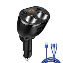 12V/24V Auto Car Dual USB Fast charger Car Cigarette Lighter Adapter Socket Splitter Converter 5V 3.6A  Voltage Diagnose Display 2024 - buy cheap
