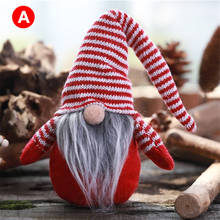 Hot Selling Cute Ornament Faceless Doll with Long Beard Striped Hat Christmas Gnome Ornament Toys for Party Decorations 2024 - buy cheap