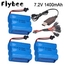 Bateria recarregável de 7.2v e 1400mah, nicd + carregador para brinquedos, carros, trem, barcos, armas aa, 700mah, 7.2v 2024 - compre barato