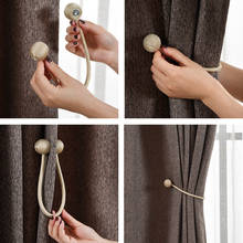 Magnetic curtain buckle Magnetic pearl ball tie rope with curtain accessories Home textile accessories magnet tie rope 2024 - buy cheap