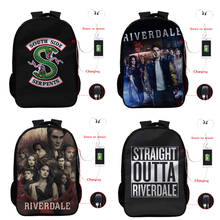 Riverdale popular mochila carga usb mochila meninos meninas sacos de escola adolescentes crianças estudantes bookbag usb sacos de viagem presente 2024 - compre barato