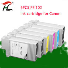 Cartucho de tinta para canon pfi102 pfi 102, 6 peças, ipf500, ipf510, ipf600, ipf610, ipf700, ipf710, ipf605, recarga de cartucho de tinta 2024 - compre barato