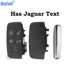 OkeyTech-carcasa de llave de entrada sin llave para coche inteligente, carcasa con 5 botones, con texto en el Metal, para Jaguar XJ XJL XF 2024 - compra barato