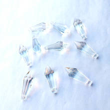 Candelabro de cristal transparente con forma de U, accesorios de boda, decoración para pastel, prismas de iluminación (anillo gratis), 35mm, 100 Uds. 2024 - compra barato
