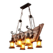 Vintage Old Boat Solid Wood Pendant Lamps LOFT Bar Creative Personality Wooden Lamp Industrial Pendant Lights for Living Room 2024 - buy cheap