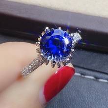 Blue sapphire ring  925 sterling silver Wedding Ring Fine handworked jewelry Finger rings 2024 - buy cheap