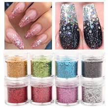 Lantejoulas holográficas para unhas, cores rosa, ouro, prata, hexágono, flocos, glitter, pó brilhante, decorações de unhas, acessórios de manicure 2024 - compre barato