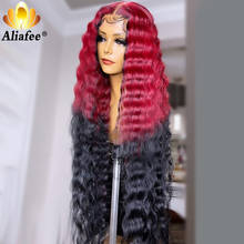 Transparent Malaysian Deep Wave Wig Lace Front Human Hair Wigs For Black Women 180 Density Remy Curly Wig With Baby Hair Aliafee 2024 - buy cheap
