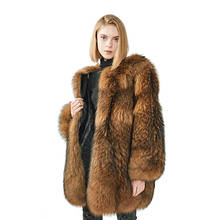 MAOMAOFUR Genuine Raccoon Fur Coat Women  Whole Skin Long Sleeves  Winter Real Fur  Jacket 100% Real  Raccoon Fur coat 2024 - buy cheap