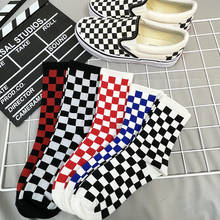 Socks Funky Harajuku Mens Checkerboard Socks Geometric Checkered Socks Men Hip Hop Cotton Streetwear Novelty Socks Gift for Man 2024 - buy cheap