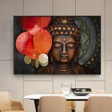 Pintura al óleo sobre lienzo de Buda, carteles e impresiones de cara abstracta, imagen artística de pared escandinava para decoración del hogar y sala de estar 2024 - compra barato