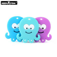 Keep&Grow 1pc Food Grade Silicone Octopus Teether BPA Free Cartoon Baby Teethers Teething Toy Silicone Beads DIY Necklace 2024 - buy cheap