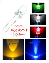 Juego de diodos de luz Led superbrillantes redondos, 5 colores, 5mm, rojo/verde/azul/amarillo/Blanco/agua, 5000 unidades 2024 - compra barato