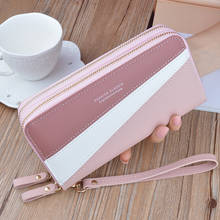 2019 Brand PU Leather Wallets Women Patchwork Long Zipper Coin Purse Money Credit Card Holders Phone Bags Female Clutch Wallets 2024 - buy cheap