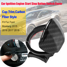 Car Ignition Engine Start Stop Button Switch Cover Cap Trim Carbon Fiber Style Fit For Ford Mustang 2015 2016 2017 2018 2024 - buy cheap