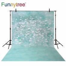 Funnytree photography backdrops spring Pale blue flowers blur photo background newborn baby photocall photozone photophone vinyl 2024 - buy cheap