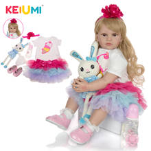 Keiumi-boneca de princesa reborn, artesanal, boneca realista, silicone macio, 60 cm, presente para meninas, aniversário, natal 2024 - compre barato