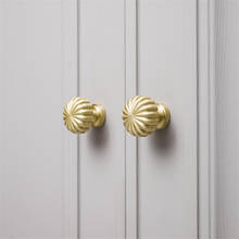 Maçaneta estilo europeu de latão sólido, maçaneta redonda dourada para porta de armário, gaveta, armário, artesanal, para móveis 2024 - compre barato