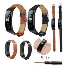 Correa de cuero de fibra para Huawei Honor Band 5/4, correa de repuesto para reloj inteligente, pulsera de lujo para hombre y mujer, pulsera deportiva, 19Aug 2024 - compra barato