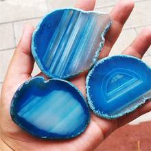 1 шт. синий Агат кусок полировка нерегулярный кристалл кусок Бразилия ручка кулон из природного кварца минеральное украшение для дома 2024 - купить недорого