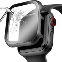 Funda de Metal de vidrio templado integrado para Apple Watch, Protector de pantalla para iwatch SE 6 5 4 3, 42mm 38mm 44mm 40mm 2024 - compra barato
