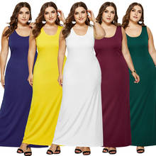 2020 Elegant Sexy Dress Women Spring Summer O-Neck Sleeveless Slim Maxi Dress High Stretch Tank Robe Thin Long Dress Vestidos 2024 - buy cheap
