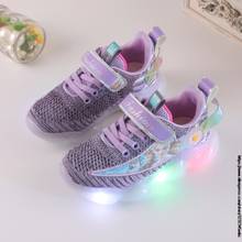 Frozen elsa tênis luminosos meninas crianças piscando para tenis infantil led tênis brilhantes sapatos meninos meninas 2024 - compre barato