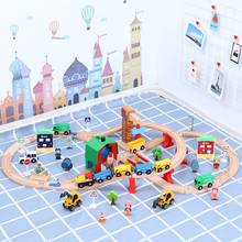 Small Train Shipping Yard Set Block Track Train Toy Set Compatible with Wooden Track 1:64 PD40 2024 - buy cheap