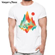 Мужская футболка VagaryTees, Повседневная футболка с коротким рукавом и изображением диких гор и волка, Одежда большого размера 2024 - купить недорого