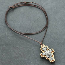 Wood Inlay Metal Saint St Francis of Assisi Crucifix Necklace Blessed San Damiano Tau Cross Pendant Necklace Orthodox Jewelry 2024 - buy cheap
