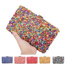 Newest Multicolor stones Clutch Bags Women Party Purse Evening Bags for Women Luxury Bridal Handbags Dropshipping 2024 - buy cheap
