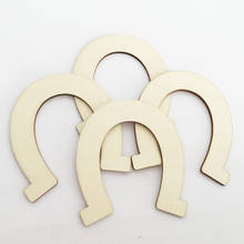 Pingente de ferradura em forma de madeira diy, 24 peças artesanato diy brinquedos de crianças diy acessórios de artesanato decoração de casa pingente 2024 - compre barato